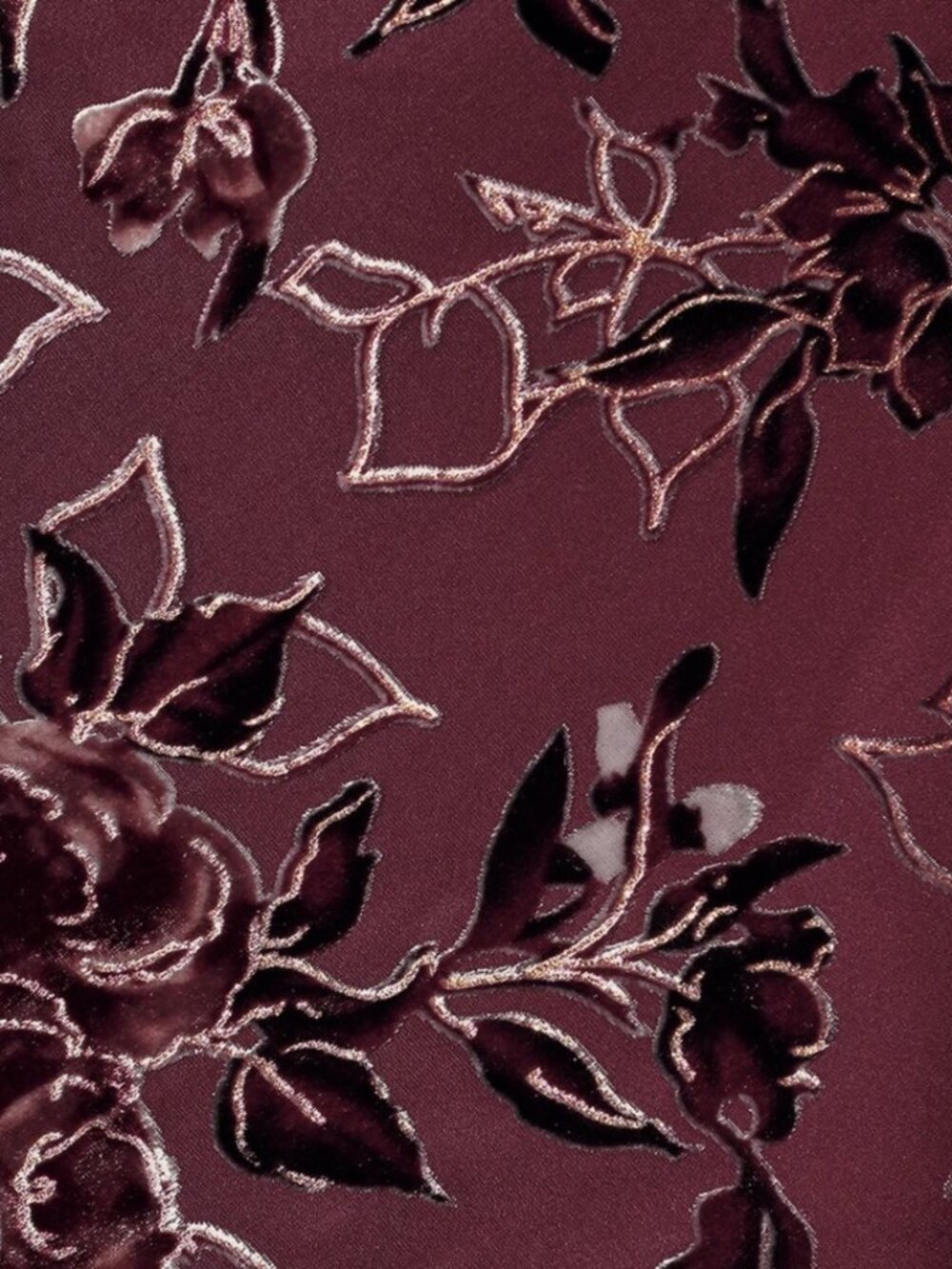 Lulus Embrace Me Burgundy Floral Velvet Cowl Neck Maxi Slip Dress​ NWT - Picture 5 of 9